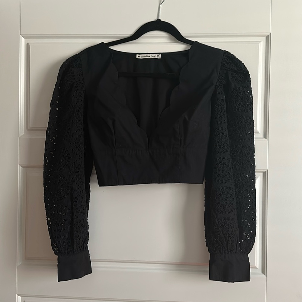 Abercrombie & Fitch Long Sleeve Poplin Top